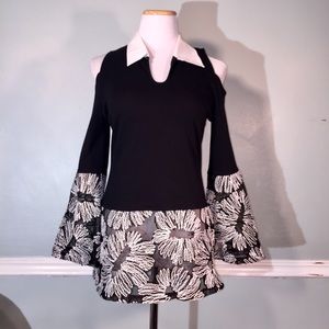 Cold Shoulder Tunic with Bell Sleeves